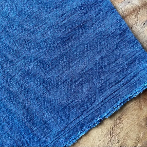 Eileen Fisher Lagenlook Organic Cotton/Linen Woven Casual Blue Boxy Top - Picture 10 of 10